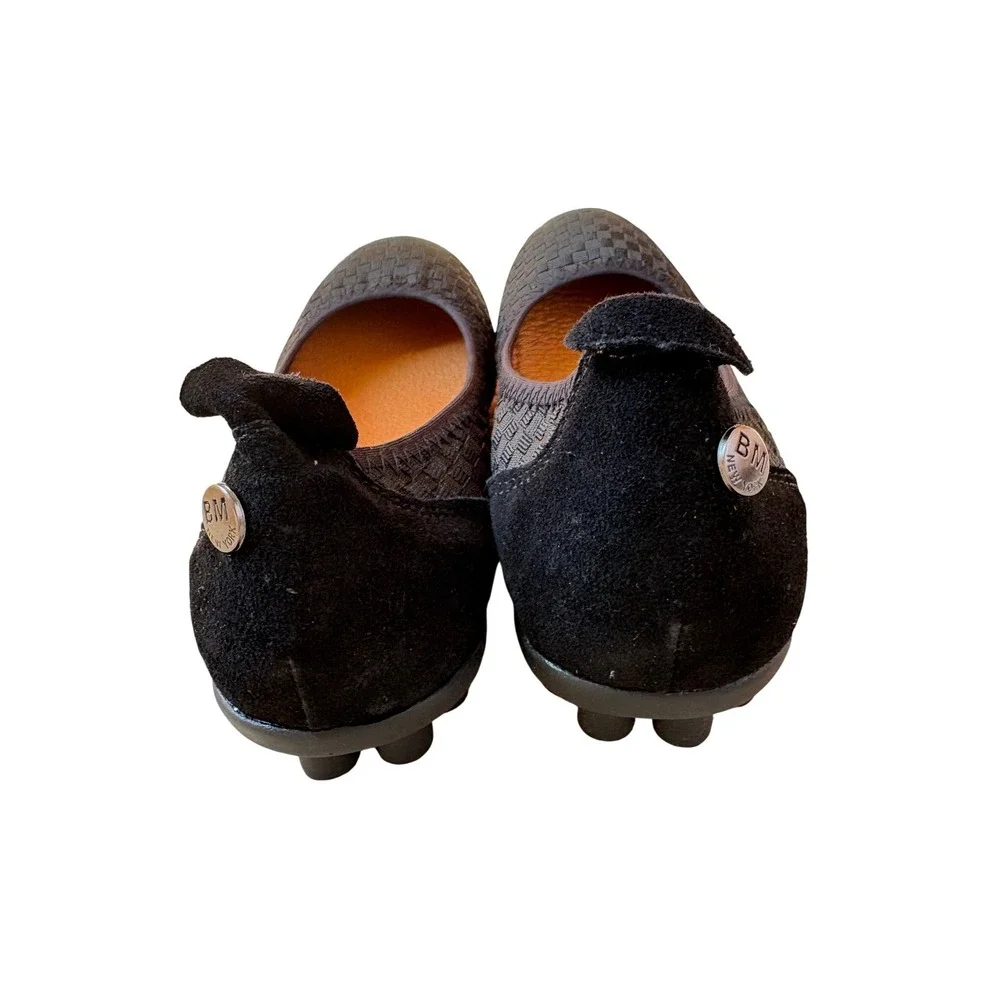 Bernie‎ Mev Catwalk Black Woven Ballet Flats Women Size 37 Slip On Comfort Shoes